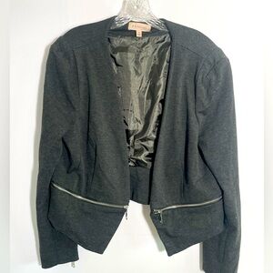 !Philosophy Grey Zipper Detail Blazer Jacket Size X-Large XL